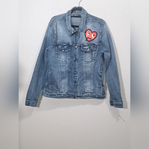 Roku Studio Distressed Light Wash Denim Jacket, Size 2XL - Picture 13 of 16